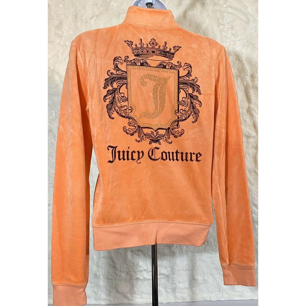 Vintage Juicy Couture Velour Zip Up Jacket M Peach
